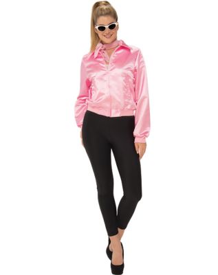 Adult Pink Ladies 50's Satin Varsity Jacket Grease Costume