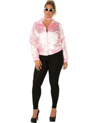 Pink Ladies Grease Jacket Back to the 50s Grease Costume for Girls with  Glasses,Scarf,Earrings