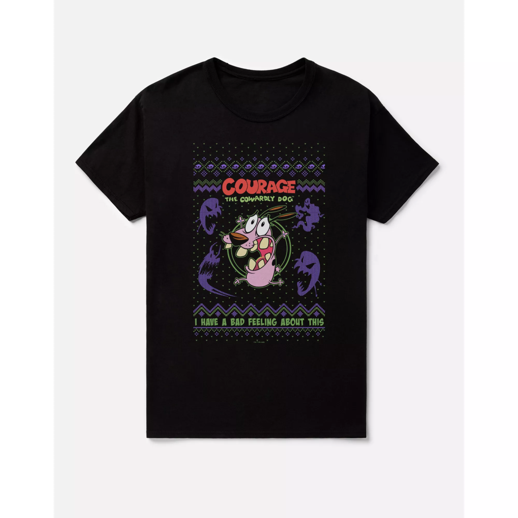 Courage Ugly Sweater T Shirt - Courage the Cowardly Dog at Spencer's