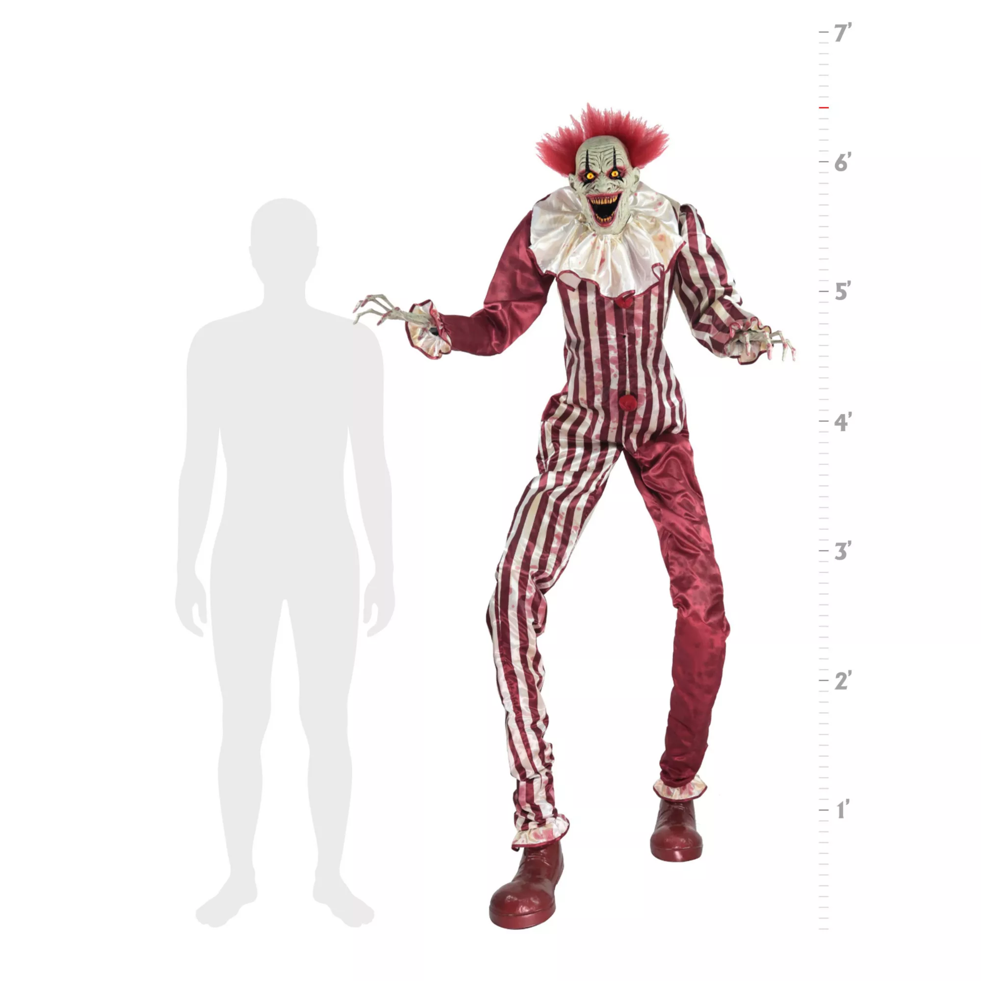 6 Ft 7 In Creepy Towering Clown Animatronic at Spirit Halloween