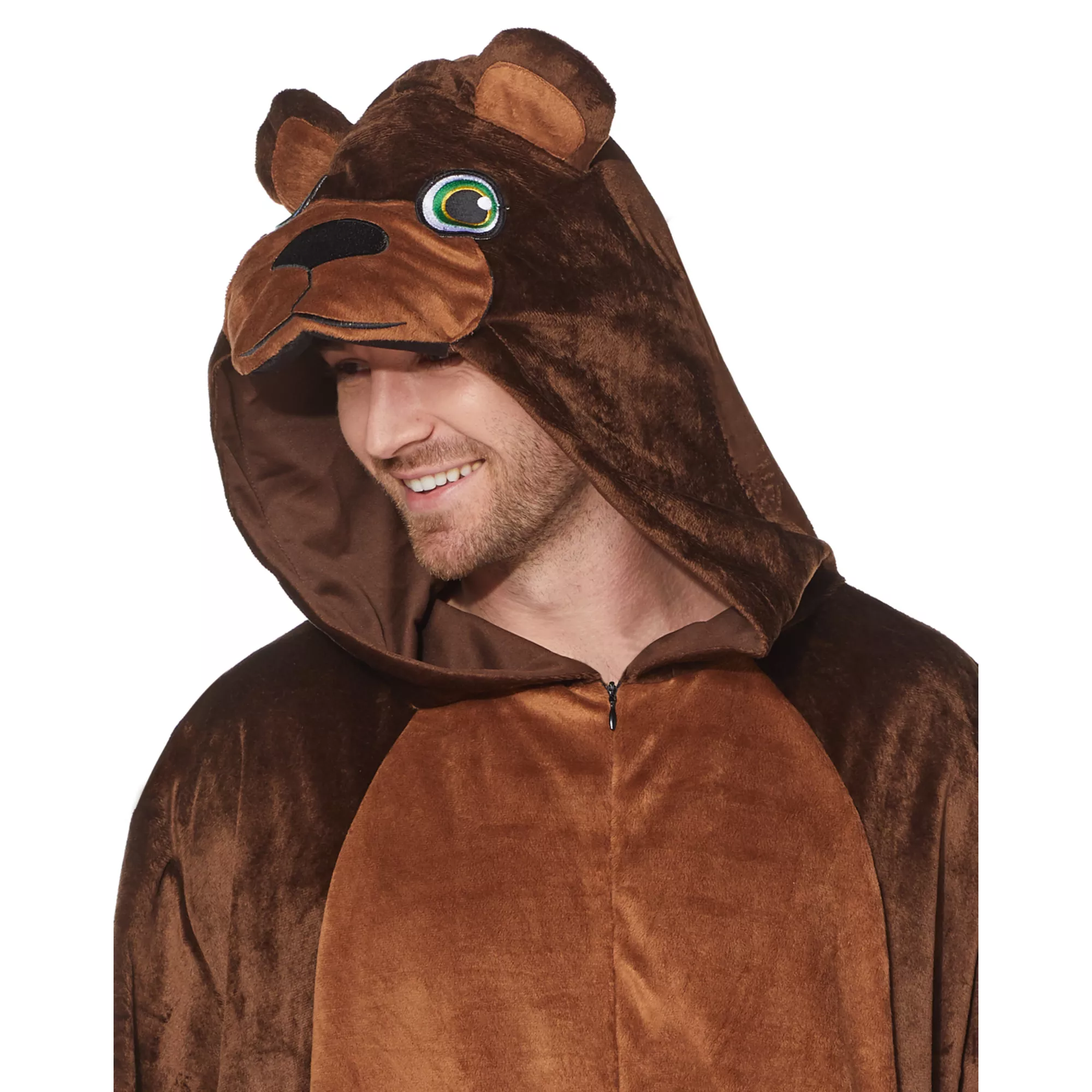 Adult Plus Size Bear Jumpsuit Costume at Spirit Halloween