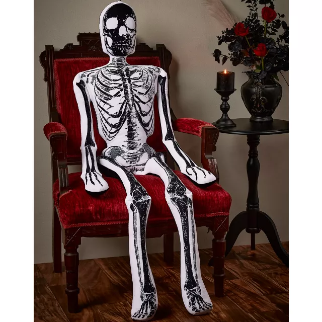 5 Ft White and Black Large Skeleton Plush