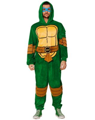 Adult Teenage Mutant Ninja Turtles Plus Size Jumpsuit Costume, Green, 2X - Spirit Halloween