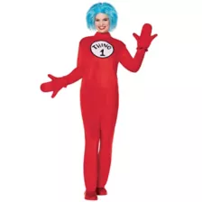 Adult The Thing Plus Size Jumpsuit Costume - The Cat in the Hat at Spirit Halloween