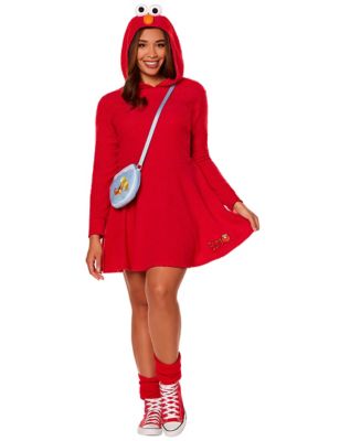 Adult Elmo Plus Size Dress Costume - Sesame Street, Red, 2X - Spirit Halloween