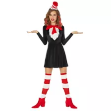 Adult Cat in the Hat Dress Plus Size Costume – Dr. Seuss at Spirit Halloween