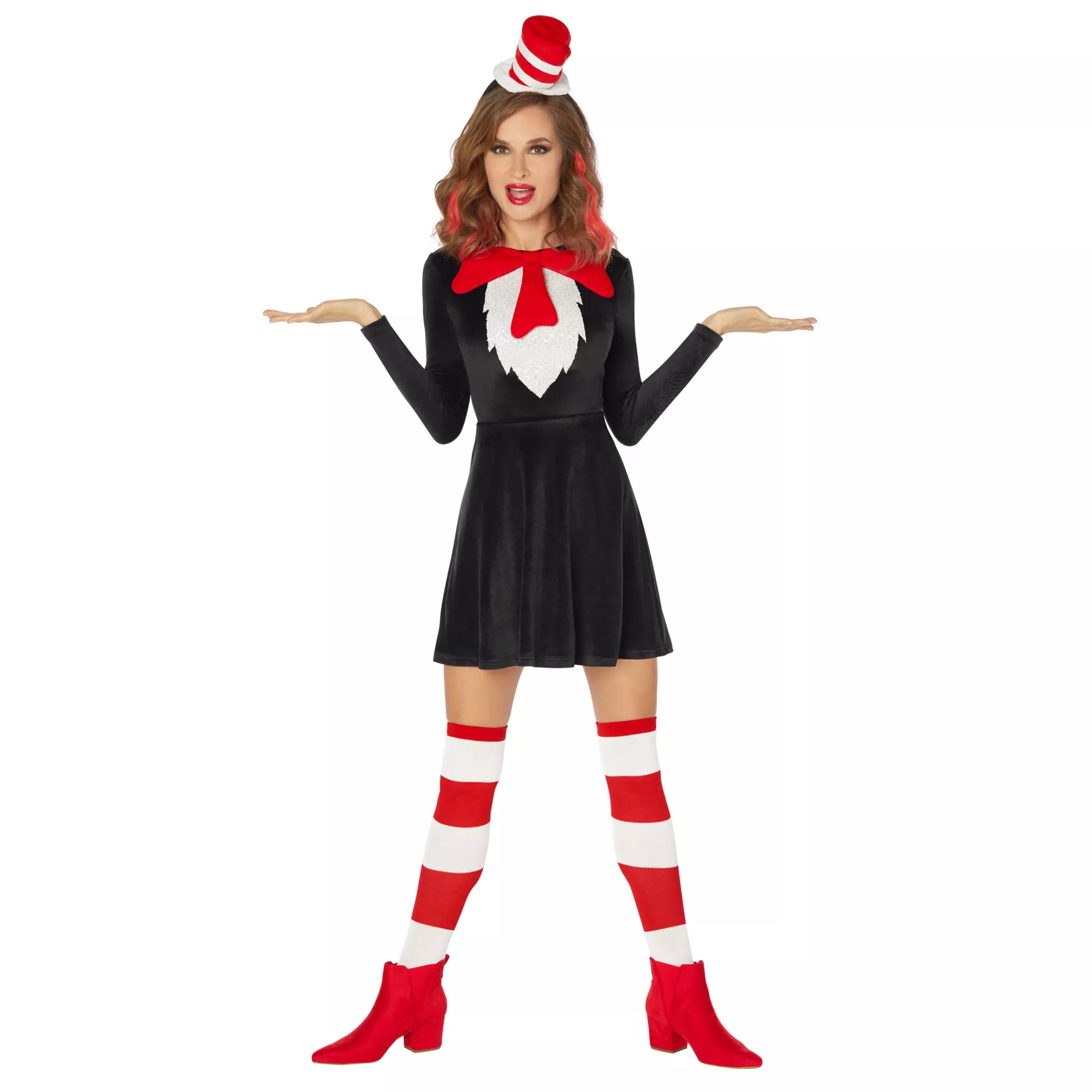 Adult Cat in the Hat Dress Plus Size Costume – Dr. Seuss at Spirit Halloween