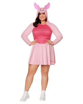 Adult Piglet Plus Size Dress Costume - Winnie the Pooh, Pink, 2X - Spirit Halloween