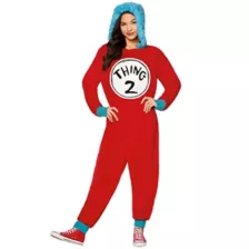 Adult Thing 2 Jumpsuit Costume - Dr. Suess at Spencer's