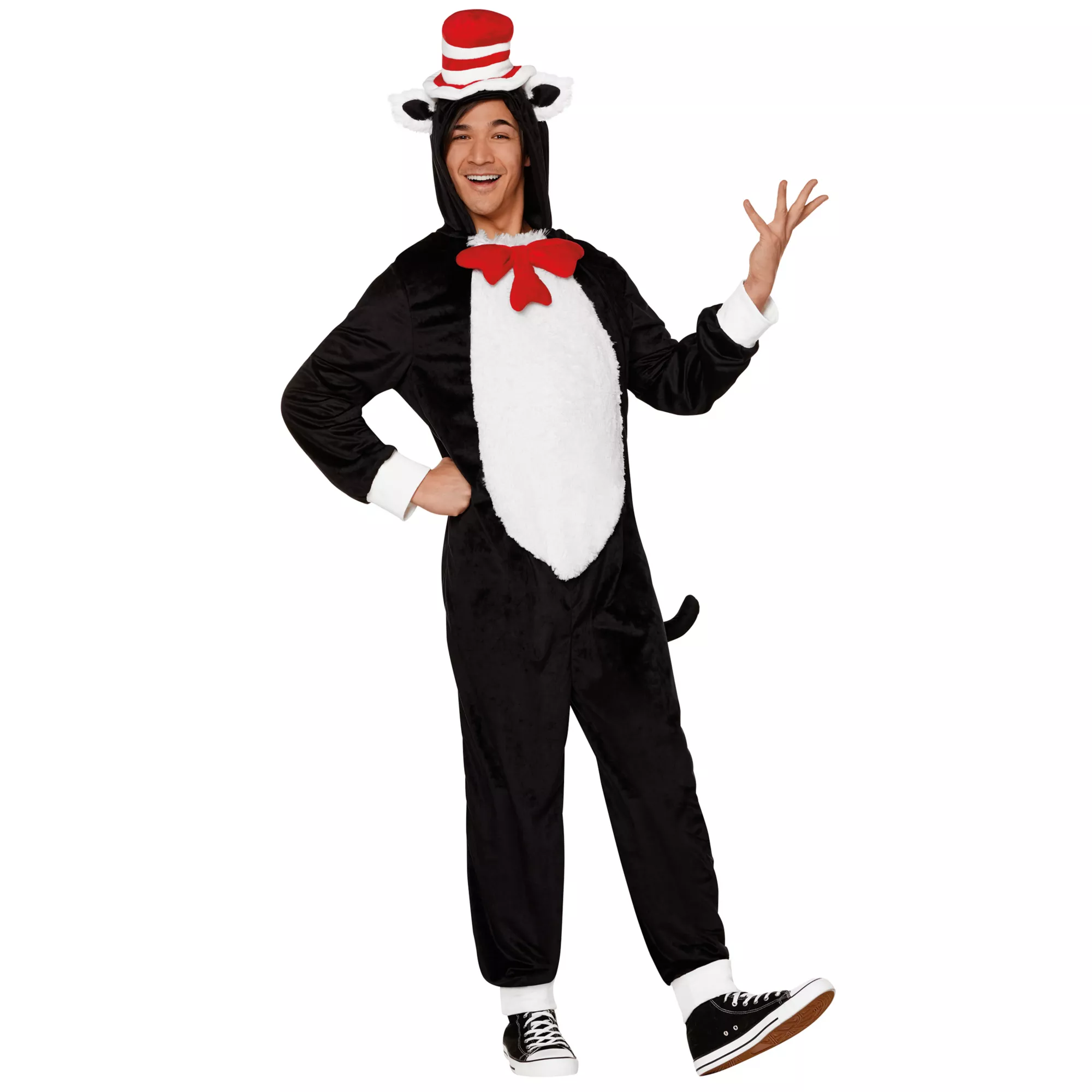 Adult Cat in the Hat Jumpsuit Plus Size Costume at Spirit Halloween