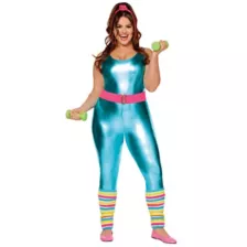 Adult Classic Barbie Plus Size Aerobics Catsuit Costume at Spencer's