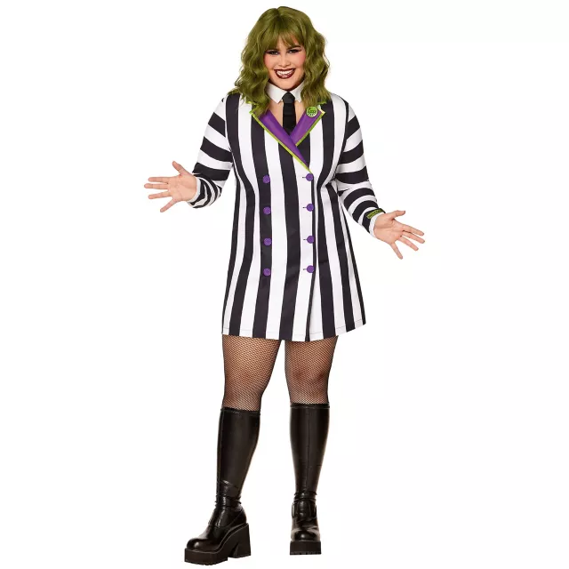 Adult Blazer Dress Plus Size Costume Beetlejuice Spirithalloween