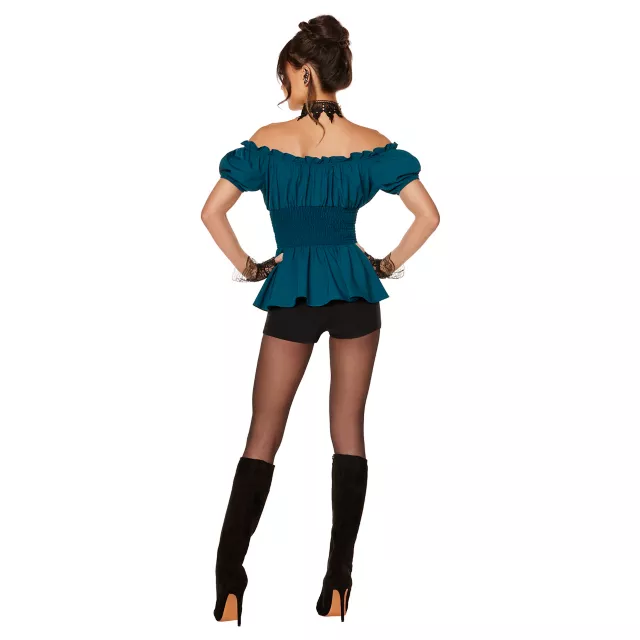 Adult Teal Peasant Top at Spirit Halloween