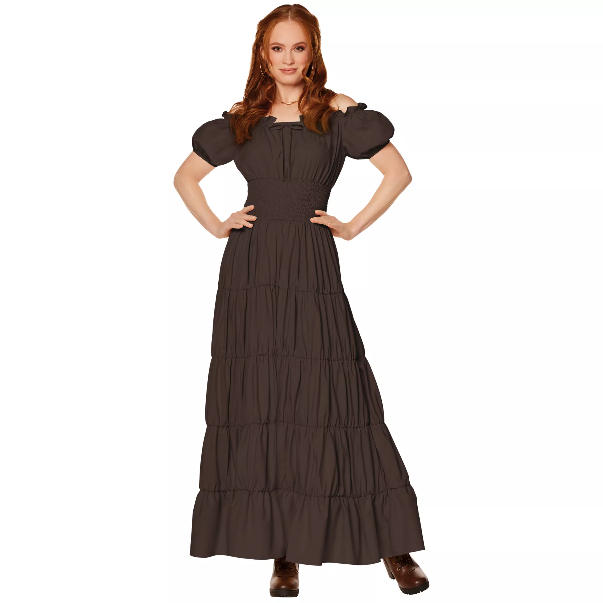 Adult Brown Peasant Dress at Spirit Halloween