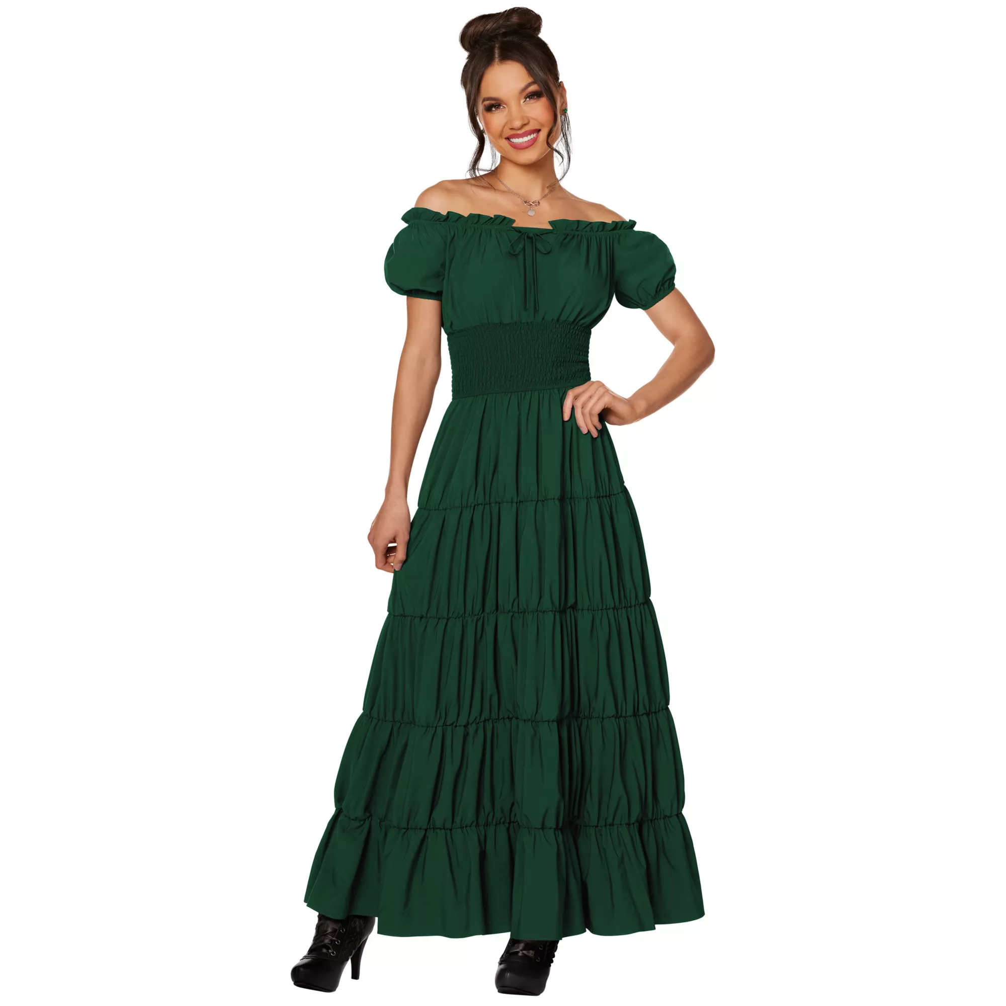 Adult Dark Green Peasant Dress at Spirit Halloween