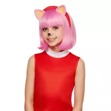 Kids Amy Rose Wig with Ears - Sonic the Hedgehog at Spirit Halloween