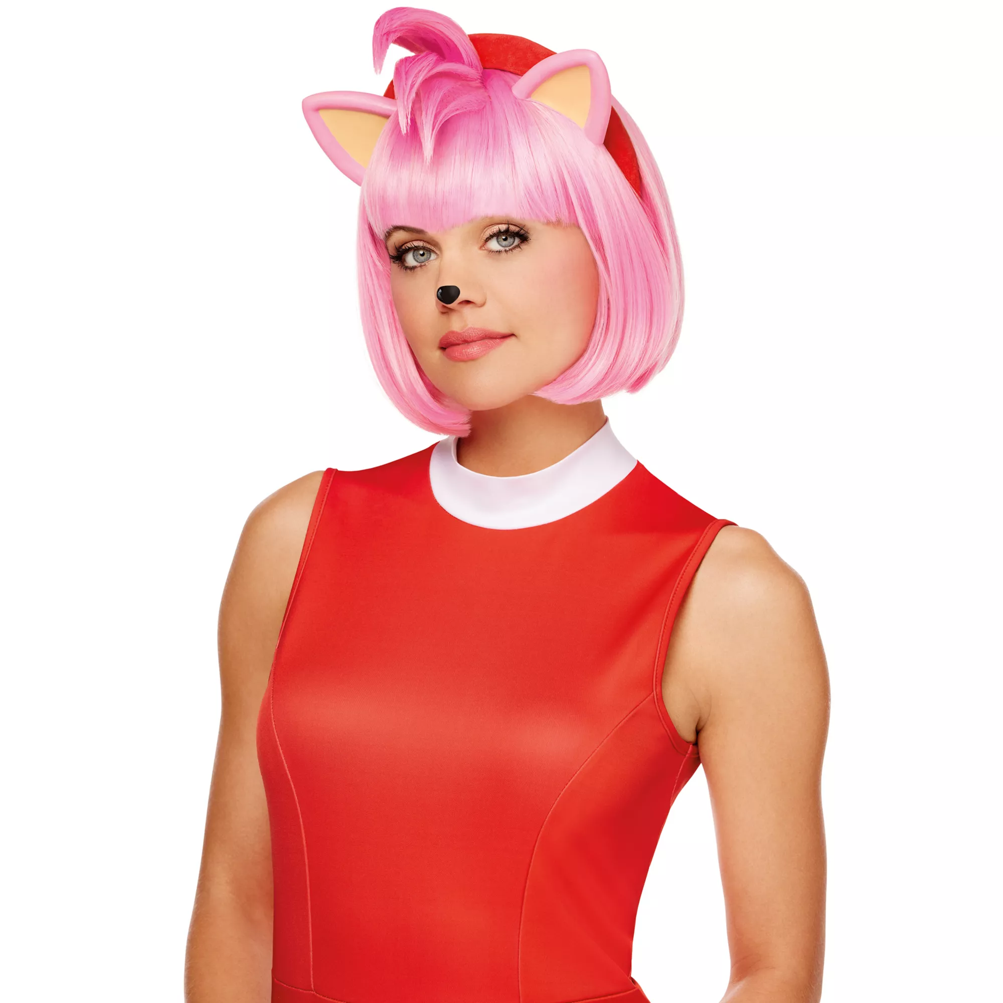 Amy Rose Wig with Ears - Sonic the Hedgehog at Spirit Halloween