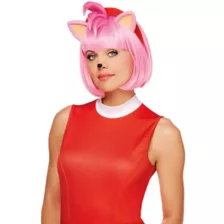 Amy Rose Wig with Ears - Sonic the Hedgehog at Spirit Halloween