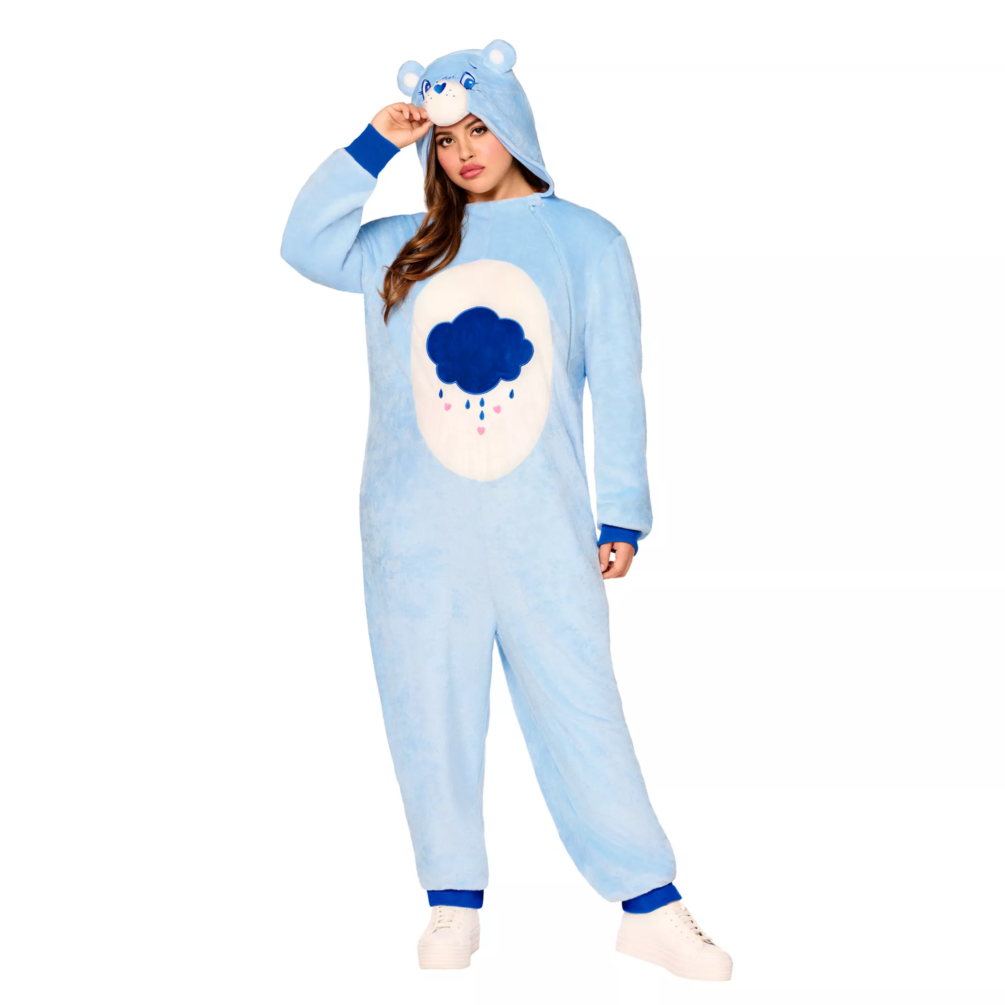 Adult Grumpy Bear Jumpsuit Costume - Care Bears at Spencer's
