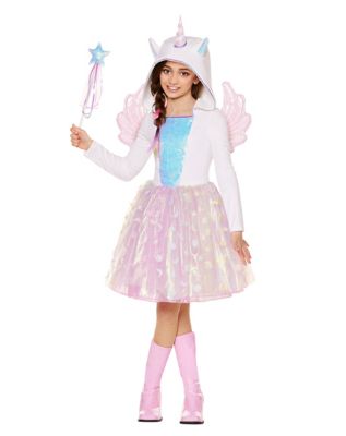 Kids White Unicorn Dress Costume