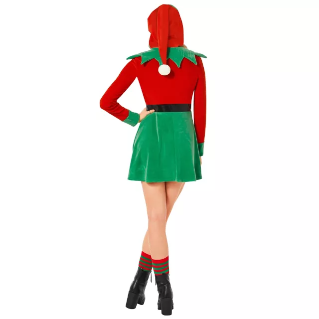 Adult Hooded Elf Dress Costume at Spirit Halloween