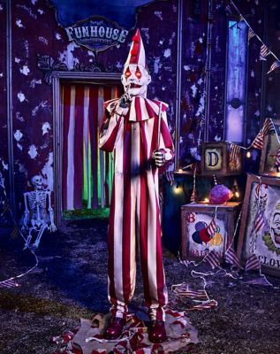 07882392 - 6 Ft 9 In Silent and Deadly Clown Animatronic