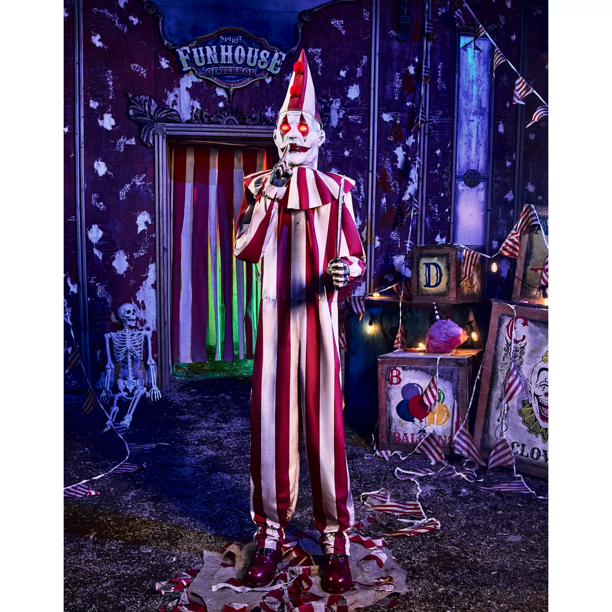 6 Ft 9 In Silent and Deadly Clown Animatronic at Spirit Halloween
