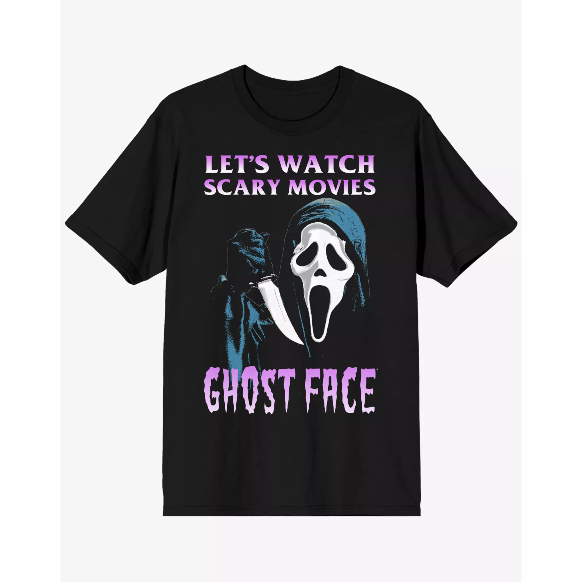 Ghost Face Let's Watch Scary Movies T Shirt at Spencer's