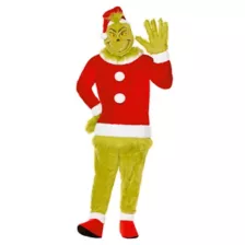 Adult The Grinch Santa Jumpsuit Costume - Dr. Seuss at Spirit Halloween