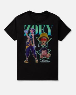 T-shirt Kpop Demon Hunters - Huntrix Huntr/X Zoey - Produit Officiel Sous Licence - Léger, Coupe Classique