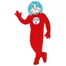 Adult Thing 1 and 2 Mascot Jumpsuit Costume - Dr. Seuss at Spencer's