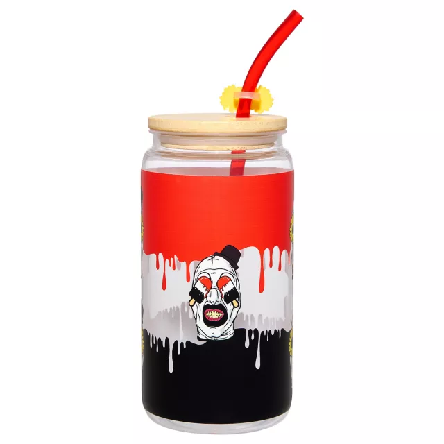 Art the Clown Pool Party Can with Straw Topper 16 oz. - Terrifier at Spirit Halloween