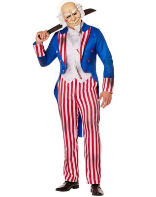 purge halloween dress Adult Uncle Sam Costume - The Purge: Election Year, Red/White/Blue, Large SIZE:16.5 Neckline_Collar Prose Dress in Denim no one will be