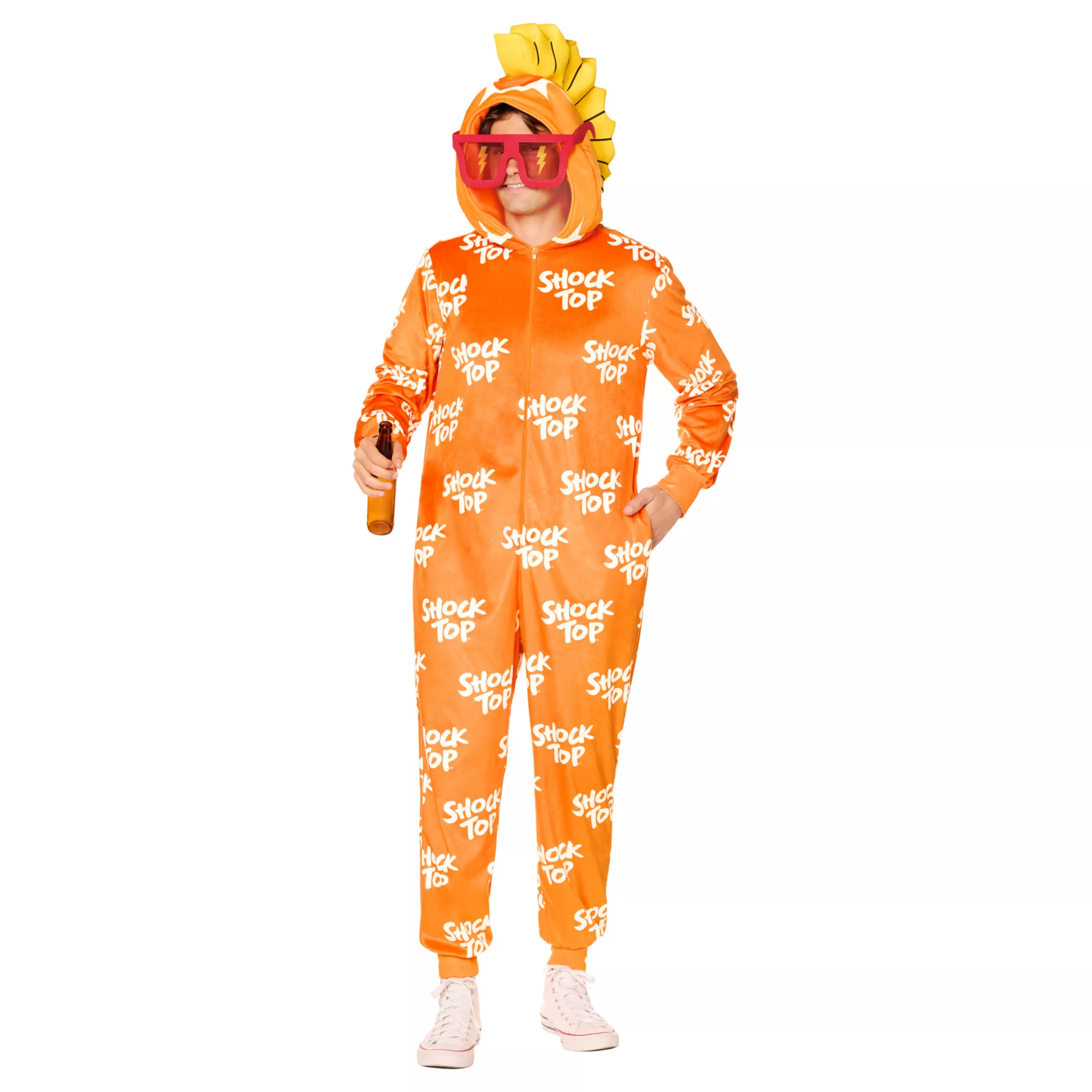 Adult Shock Top Wedgehead Jumpsuit Costume at Spirit Halloween