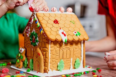 Gingerbread house decorating