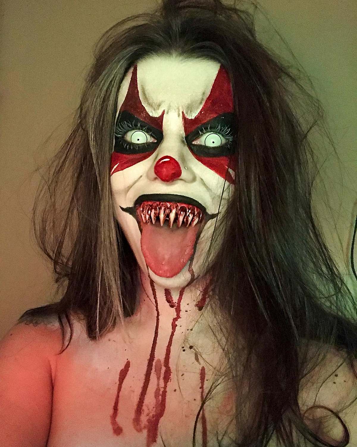 Devil clown makeup