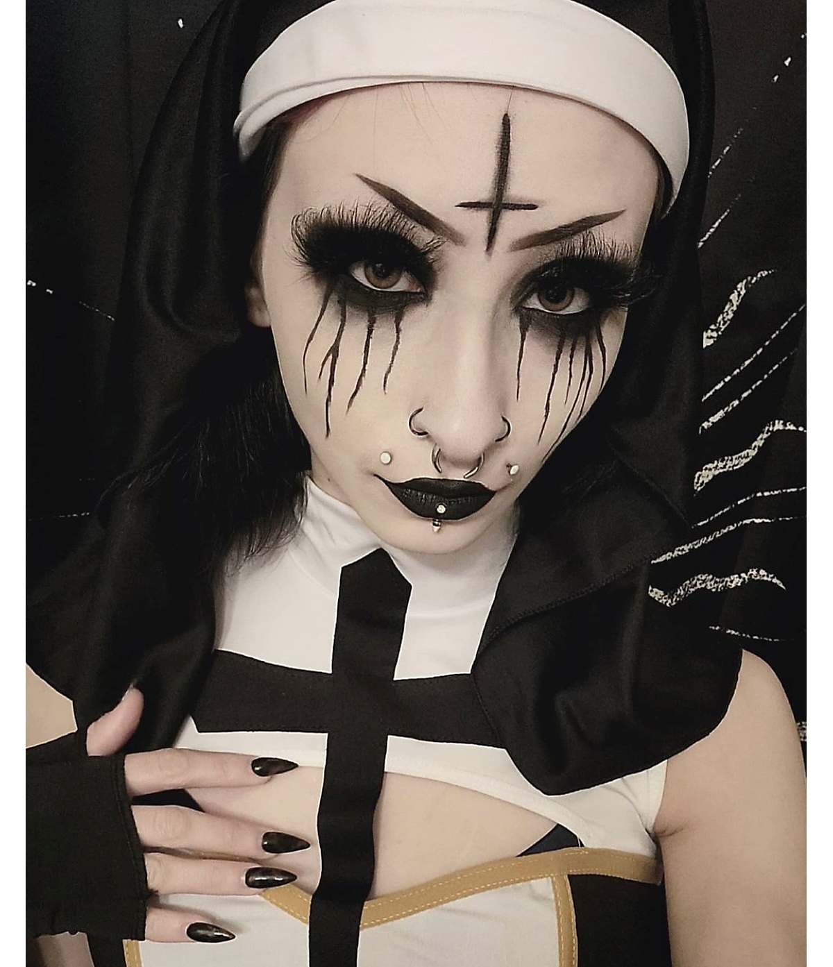 Demonic nun makeup